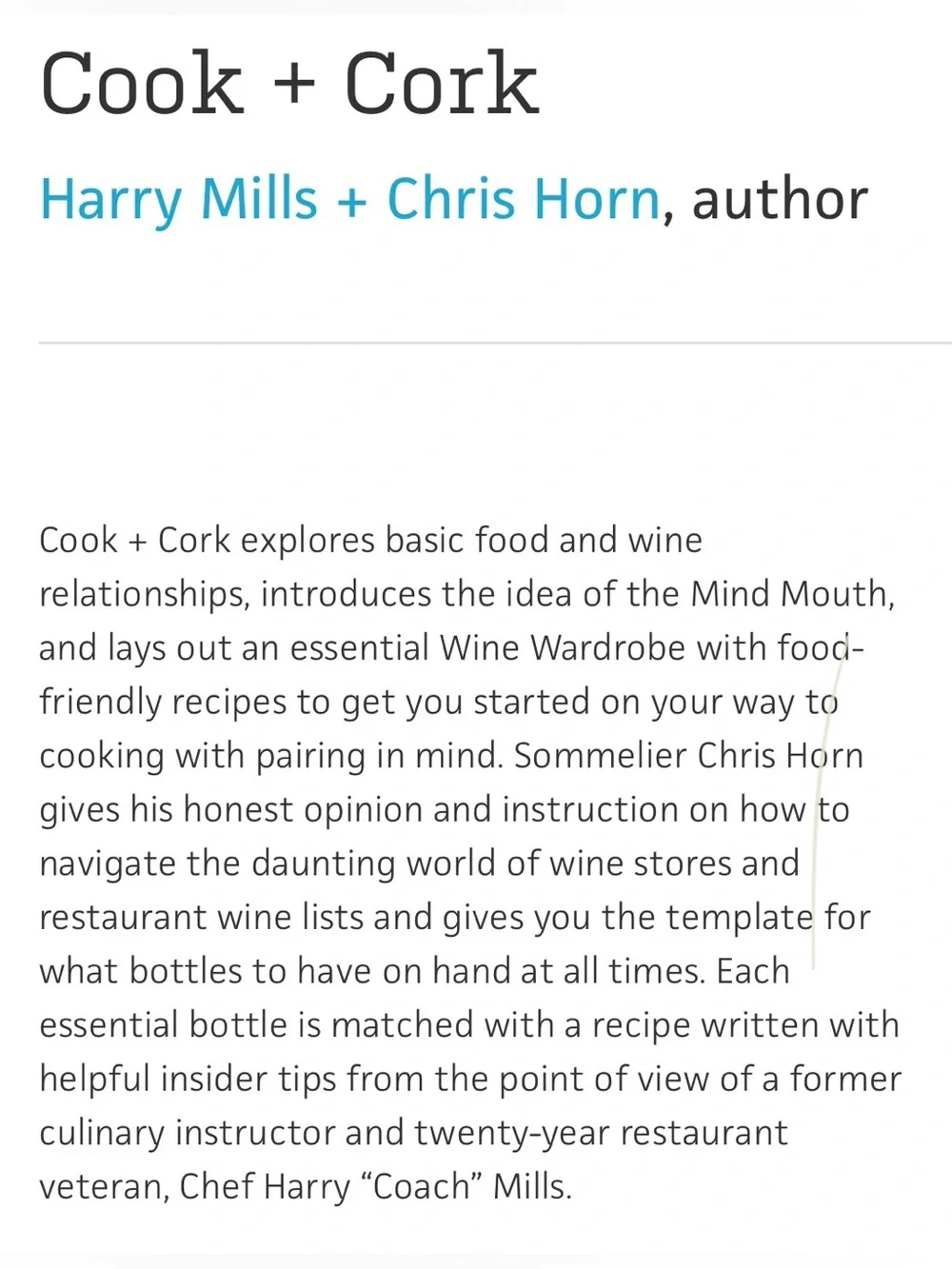 EUC Cook + Cork Food Wine Pairing Cookbook Chef Sommelier Elevated Hosting Guide